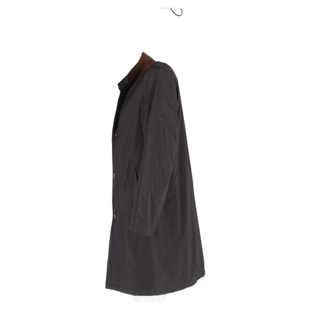 Loro Piana Cashmere Lined Suede Trimmed Coat in Black Polyester - Picture 5 of 6